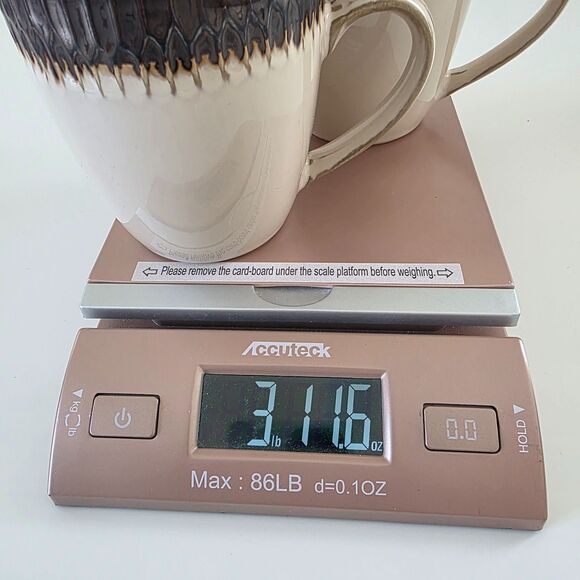 Crate & Barrel Ceramic Mugs Set of 4 Teal Bronze Textured Asian Style Mid Centur - Picture 13 of 13